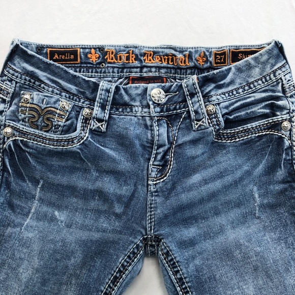 Rock Revival Arella Stretch Skinny Jeans Size 27 - Picture 4 of 7